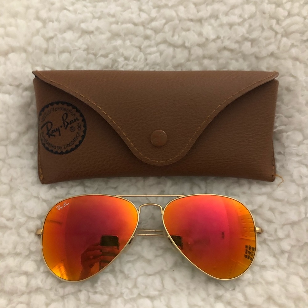 Orange Flash Ray Bans